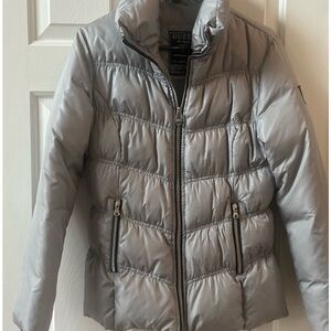 Guess Women's Silver-Gray Down Puffer Coat